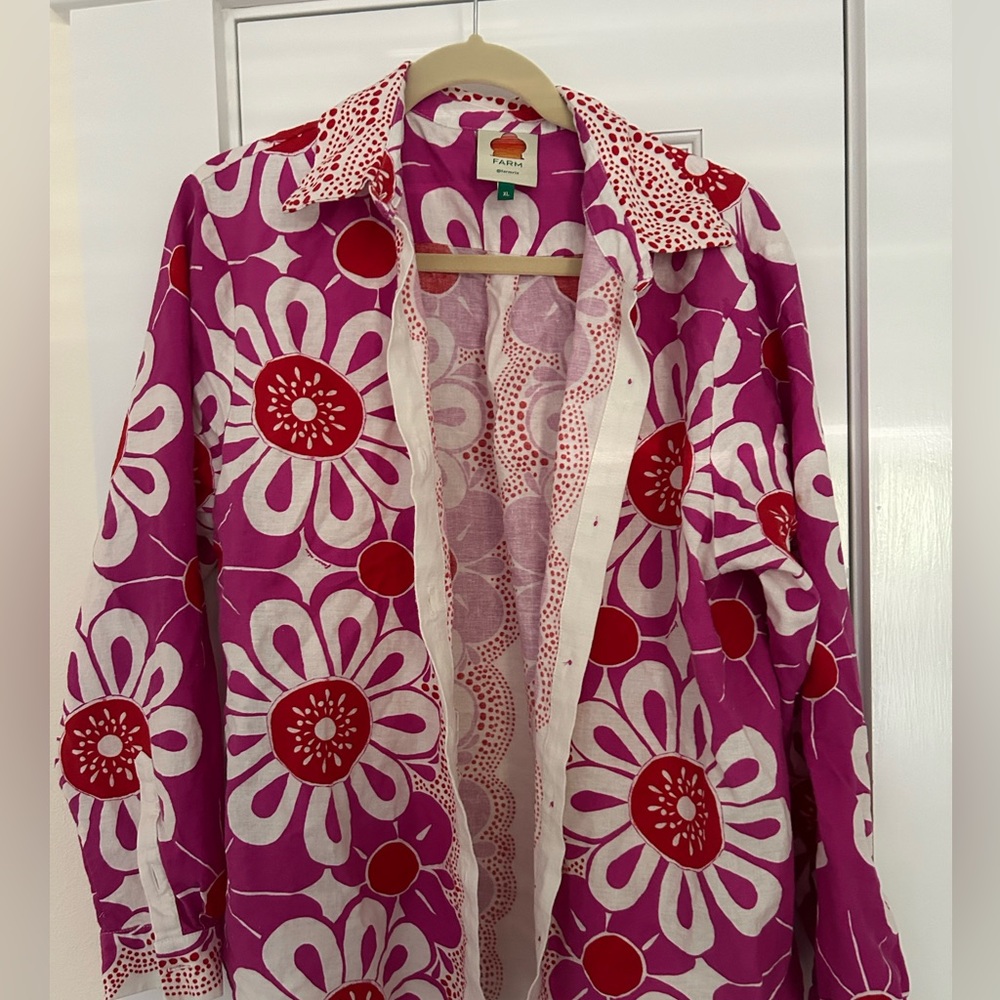 Farm Rio Off-White Maia Shirt size XL